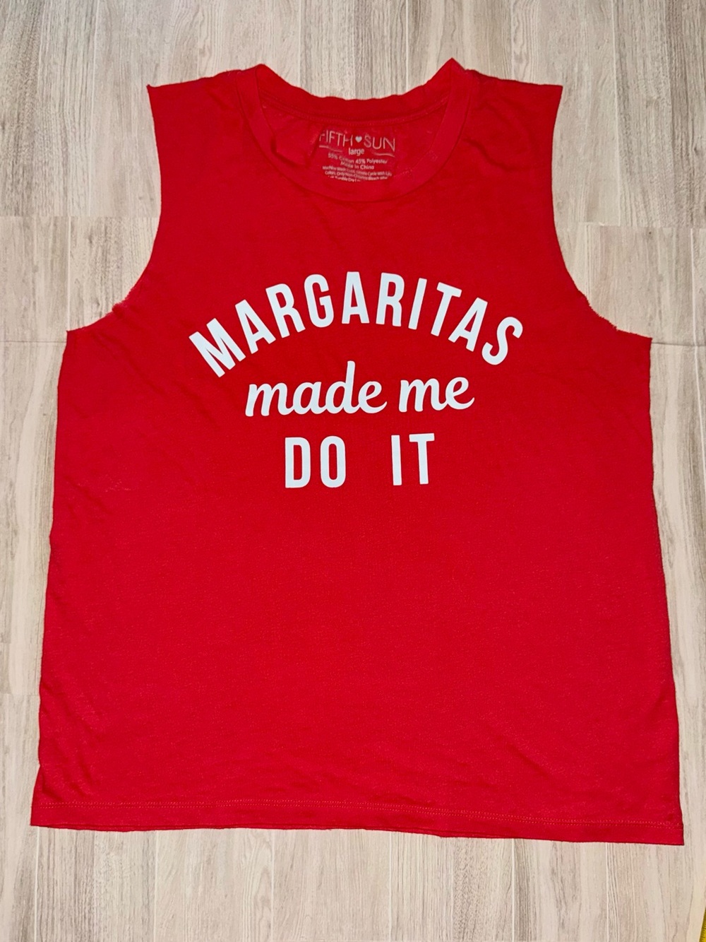 🍹Red Graphic Tank Top - 'Margaritas Made Me Do It' - size Large